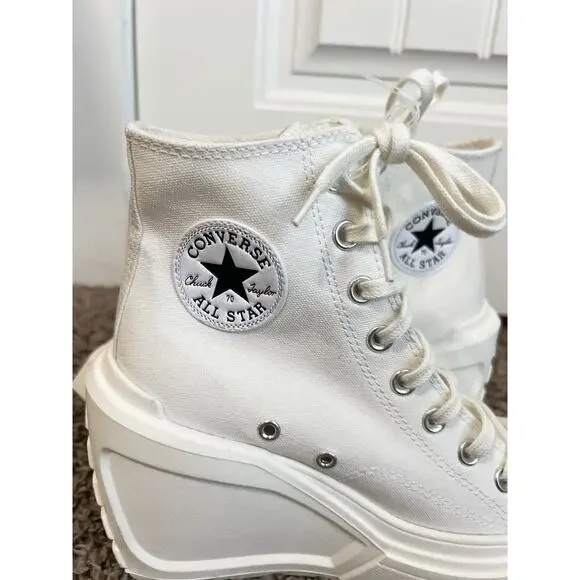 Converse Run Star Motion High Top Egret Platform Wedge Canvas Sneakers 7.5 - Picture 4 of 9